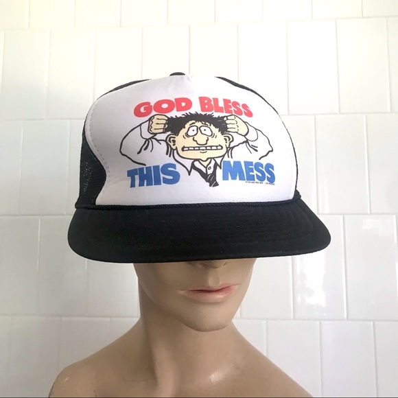 Vintage Other - Vintage 80’s God Bless This Mess snapback novelty hat cap